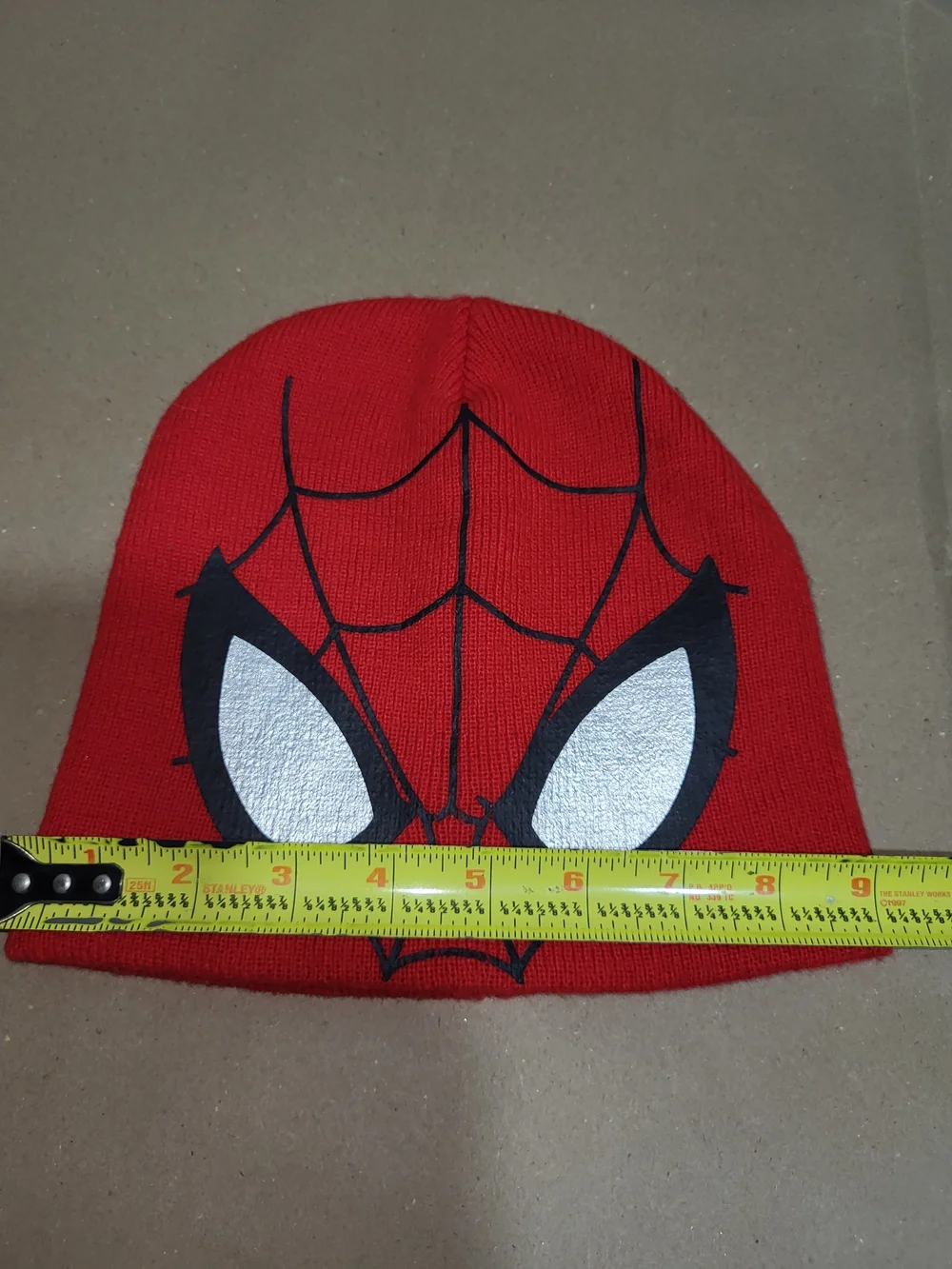 Kids Spider-Web Knit Beanie Hat - Red Superhero Costume